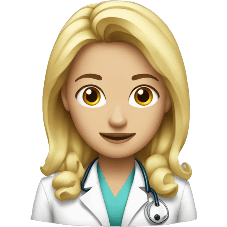 pretty blonde woman doctor  emoji