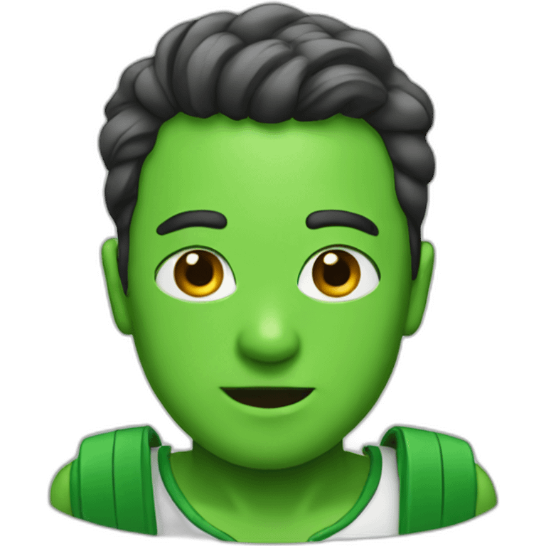 A green deno  emoji