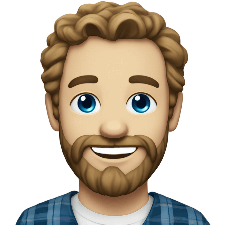 portrait of a bearded man smiling and piercing blue eyes with a Scottish flair emoji