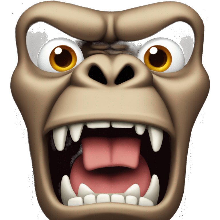 Emoji of an angry Kong gorilla screaming in rage. emoji