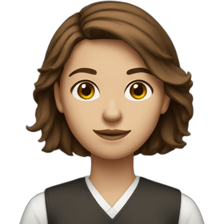 Girl Law student with medium brown hair emoji