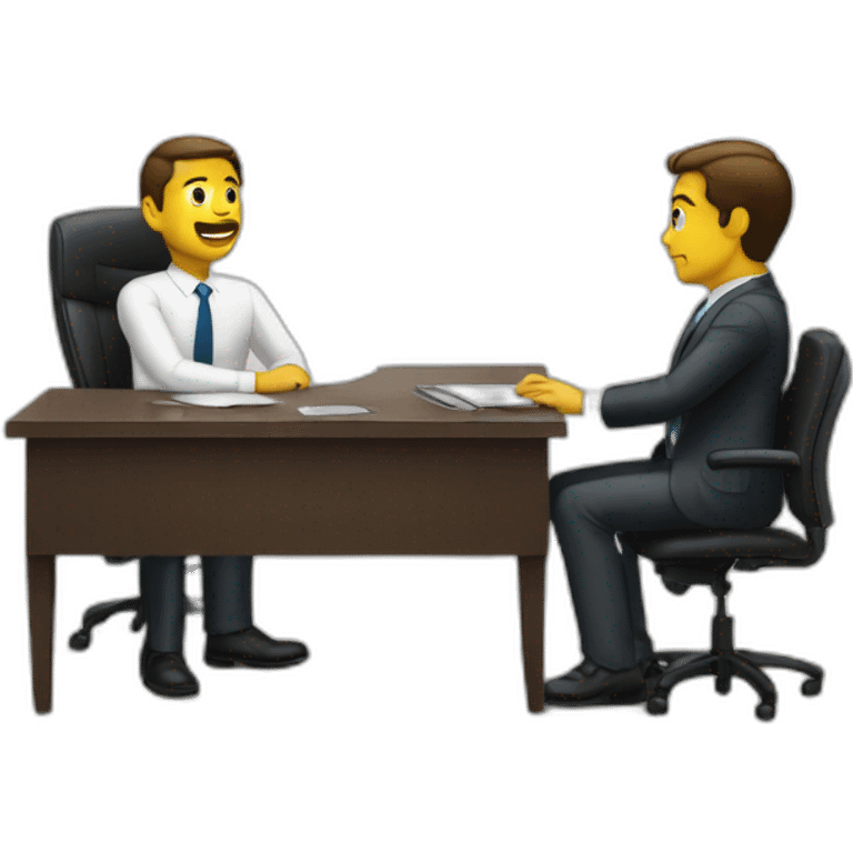 job interview desk white men  emoji