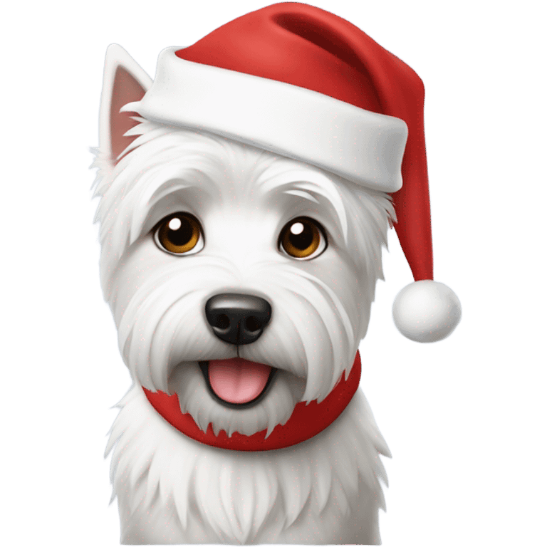 Westie with Santa hat emoji