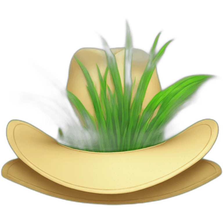 grass on the hat emoji