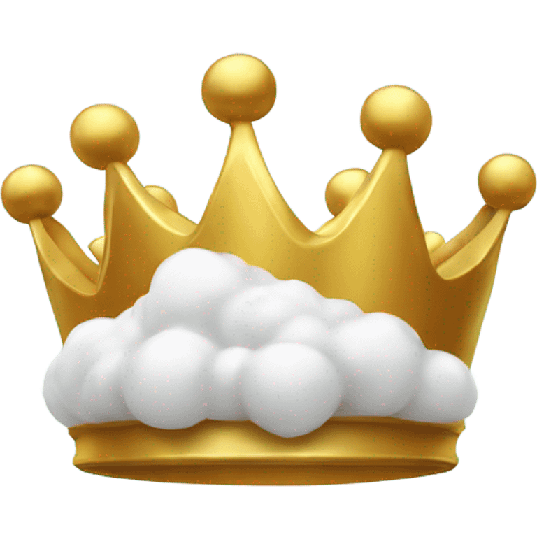 Hail cloud with gold crown on top emoji