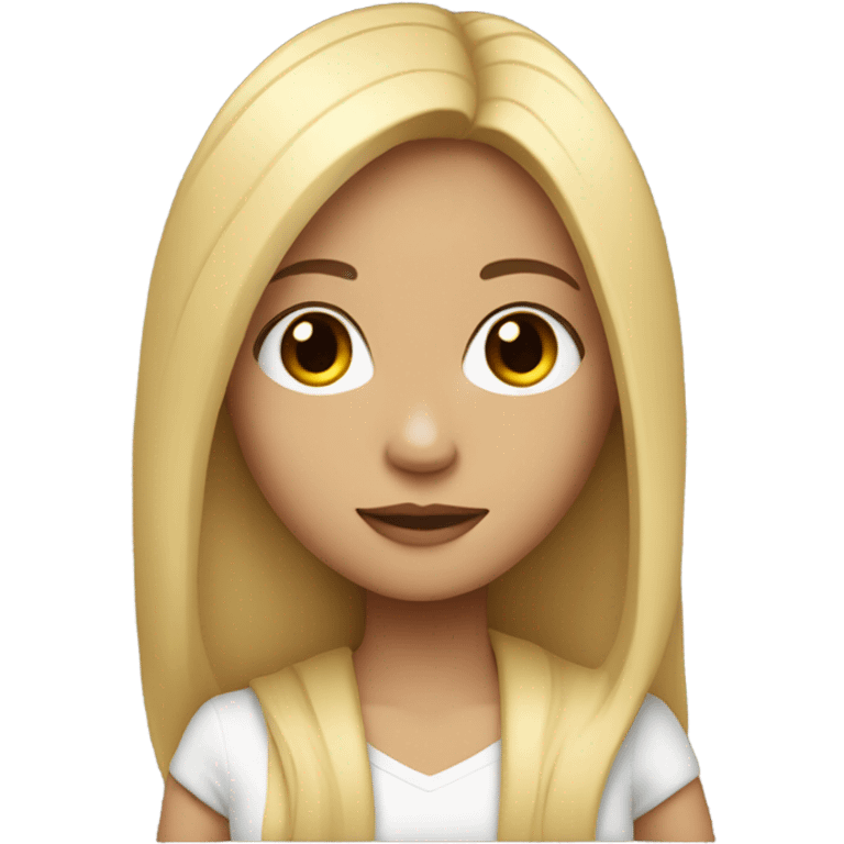 A light skin girl with black straight hair emoji