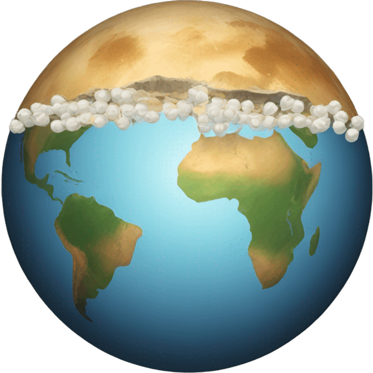 Flat earth covered with half bulb emoji