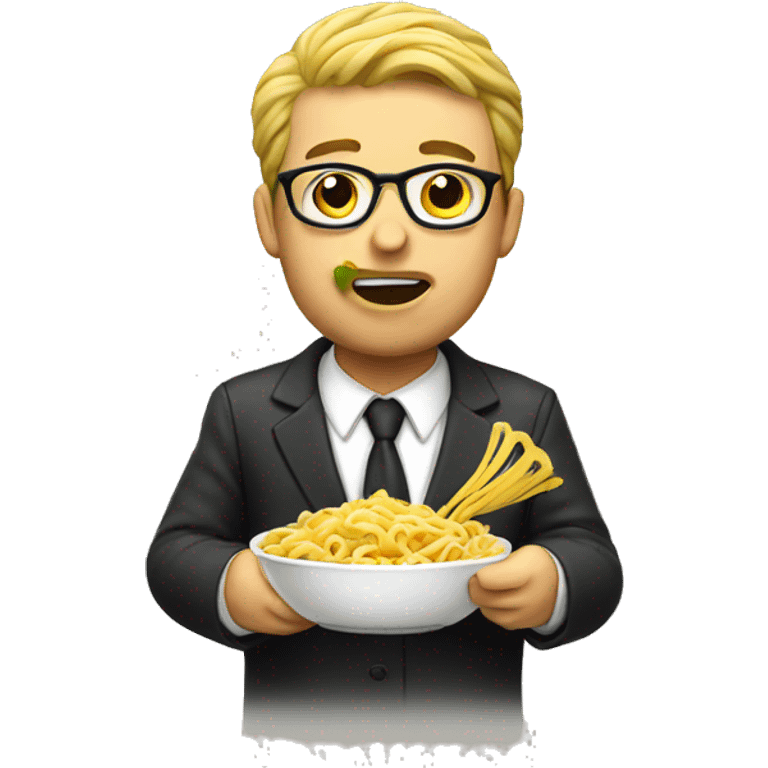 Lawyer eating pasta  emoji