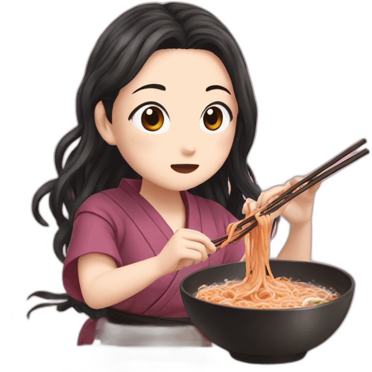 nezuko eating ramen emoji