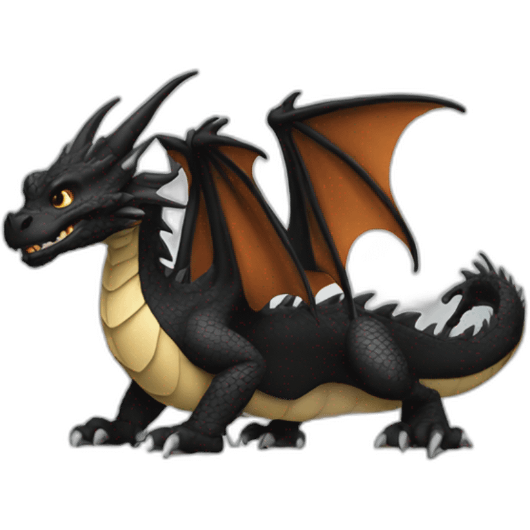 Dragon in black emoji