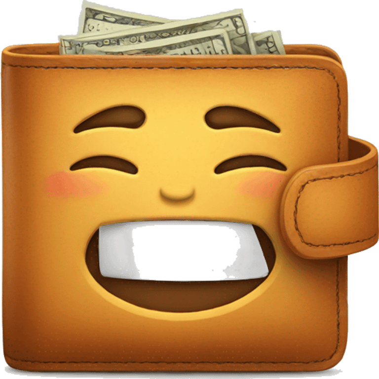 fat wallet with happy emotion emoji