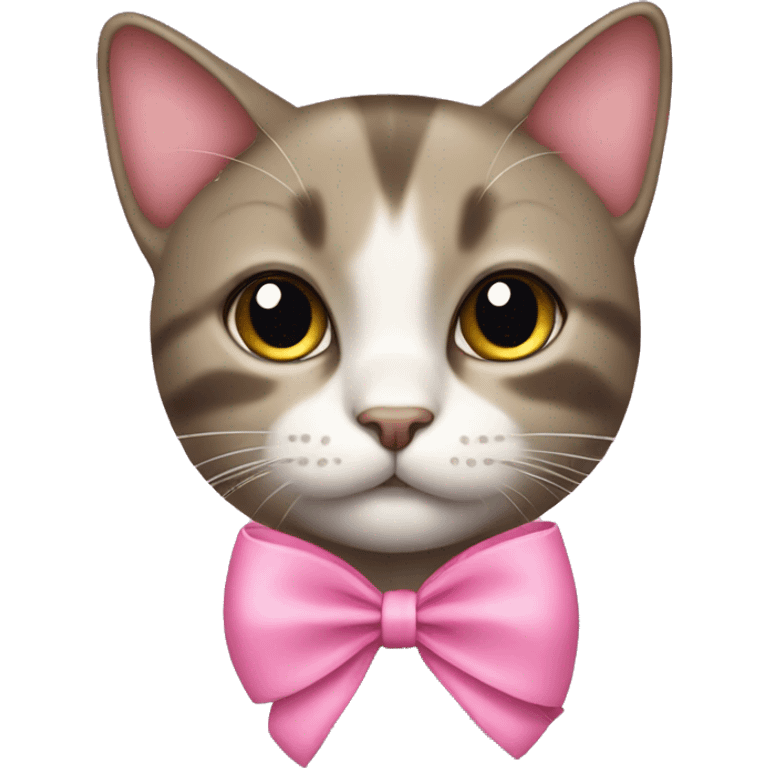 Cat with pink bow emoji