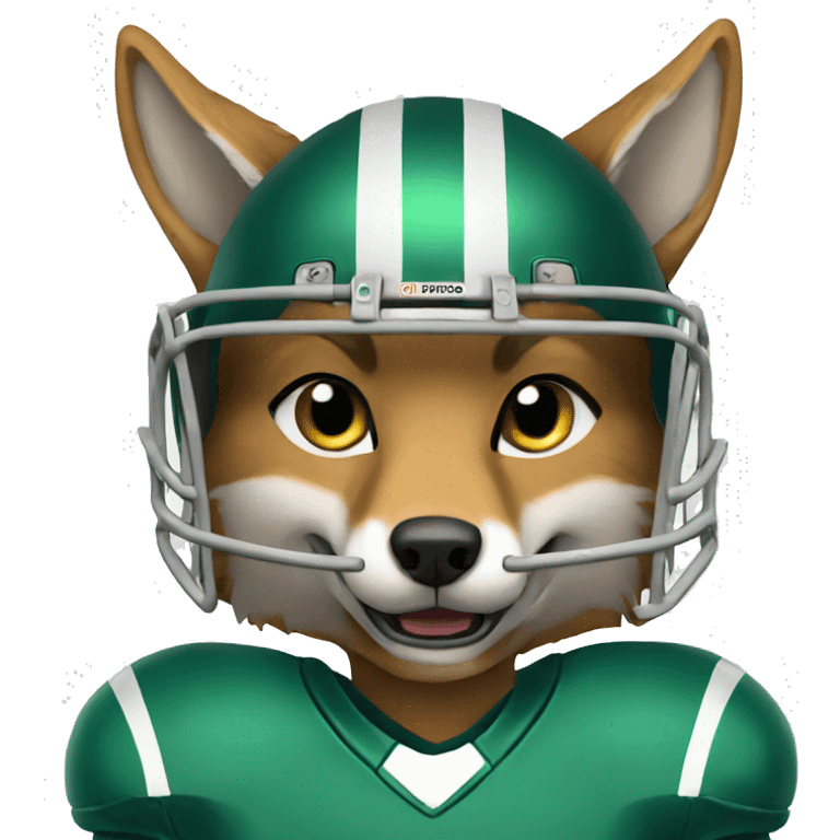 Female Coyote animal wearing football gear emoji