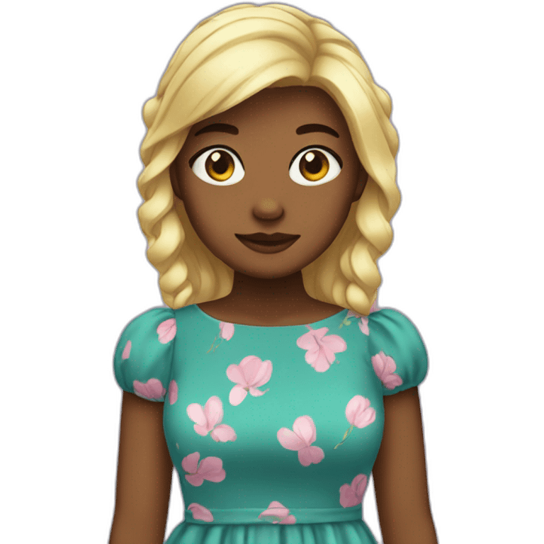 Erica in cute dress emoji