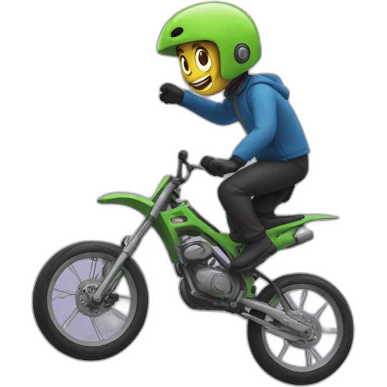 Create an emoji that bikes doing a stunt wheeling  emoji