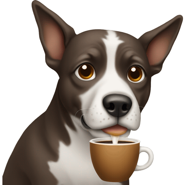 dog drinking coffee emoji