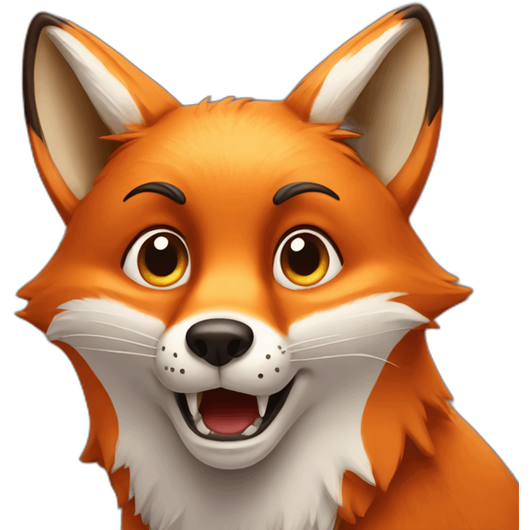 Fox with shocked expression emoji