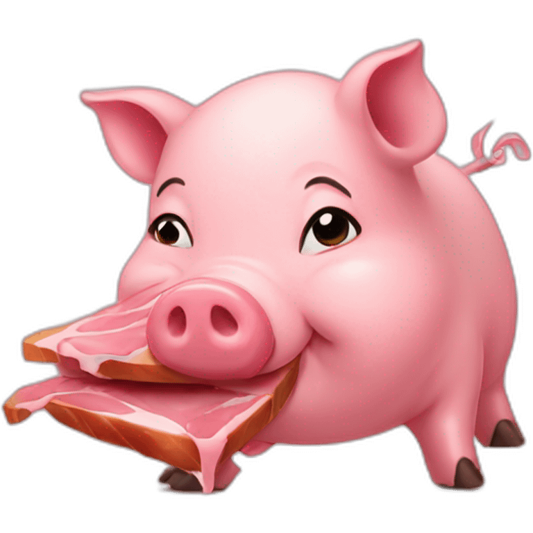 Mother pig eat ham emoji