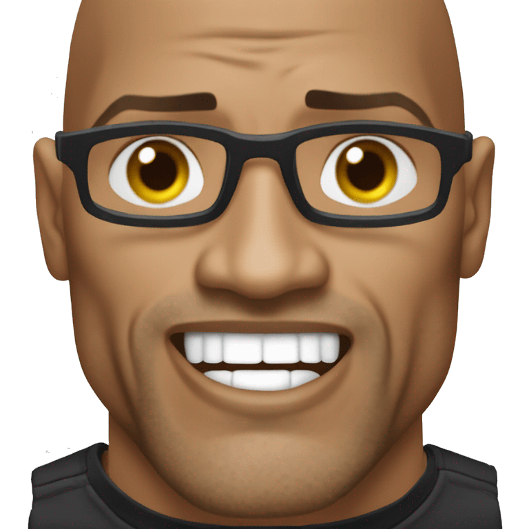 Dwayne Johnson, The Rock, doing mewing emoji