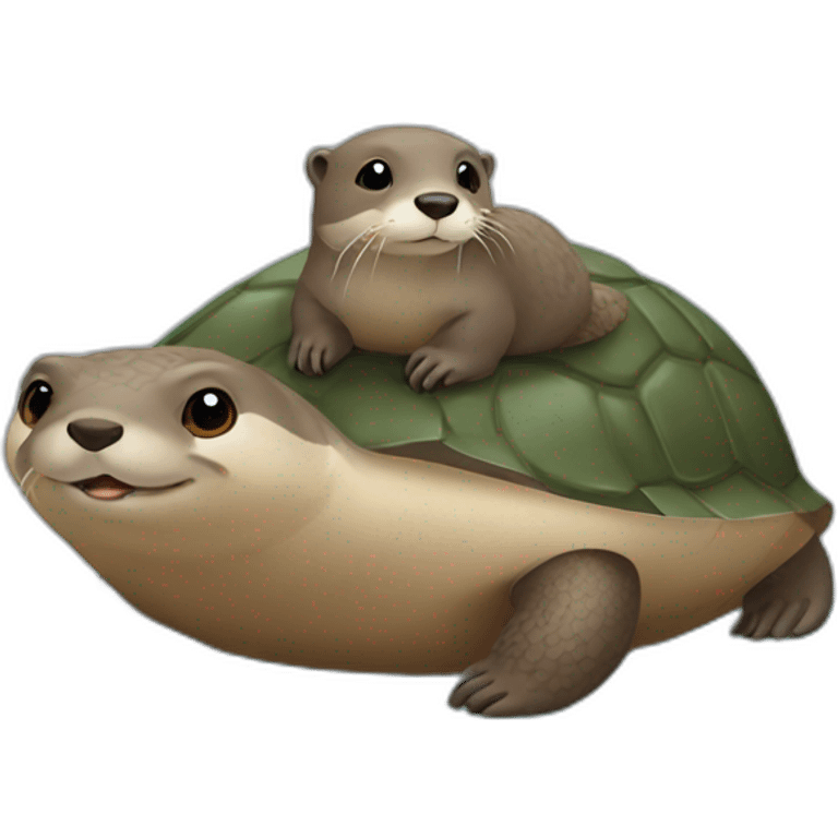 Loutre sur tortue  emoji