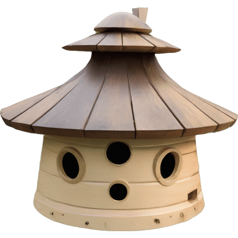 Rustic Wooden ufo spaceship birdhouse emoji