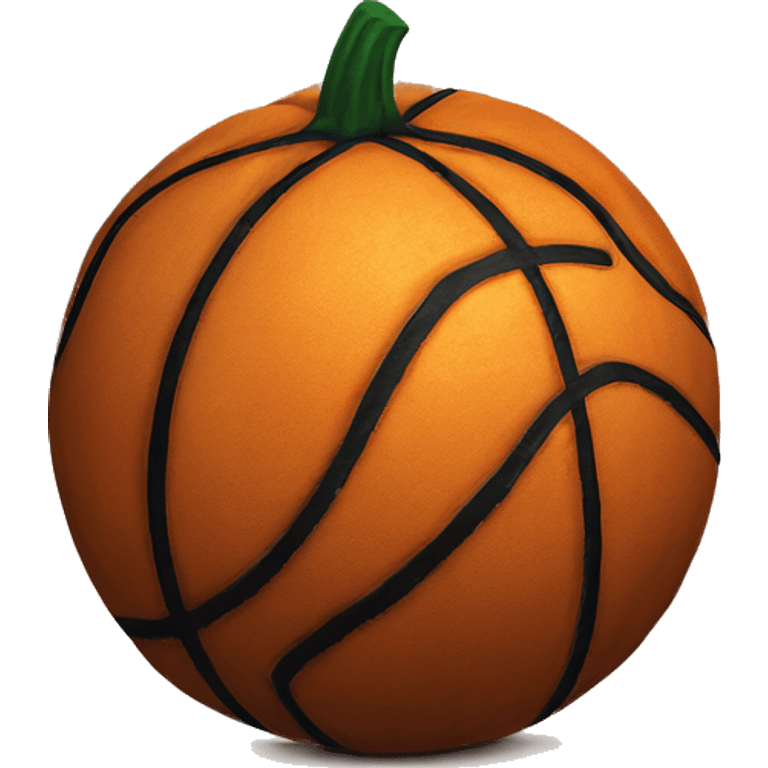 basketball shaped pumpkin emoji