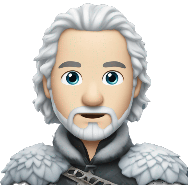 john snow from game of thrones on ice dragon emoji