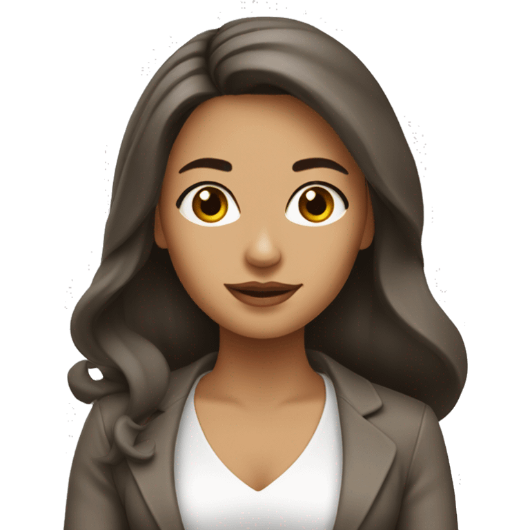 mujer blanca de cabello cafe emoji