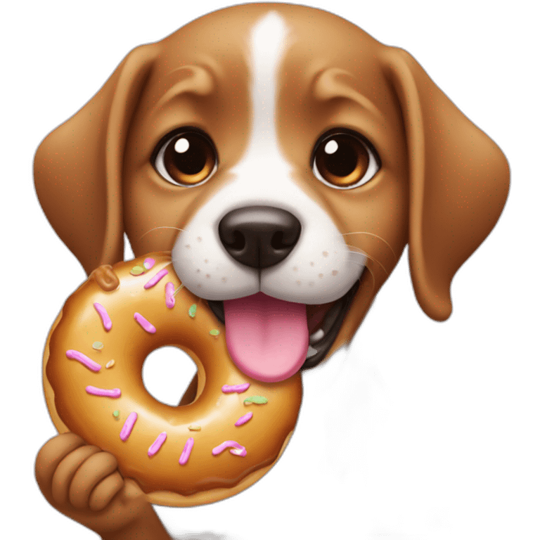 Puppy eating donut emoji