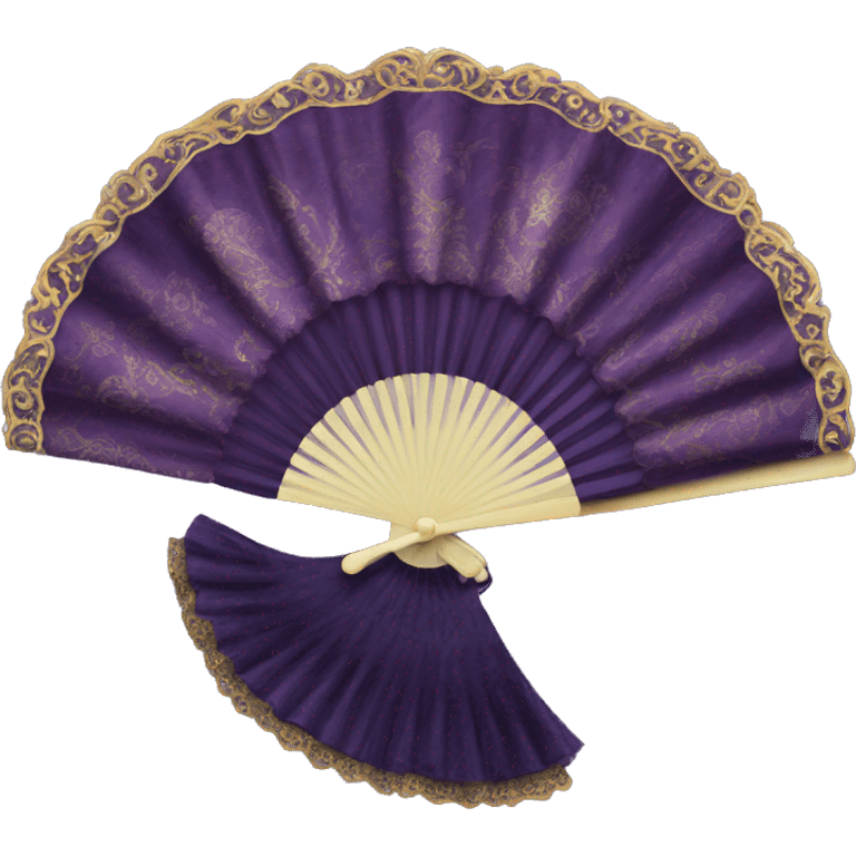 dark purple rococo hand fan emoji