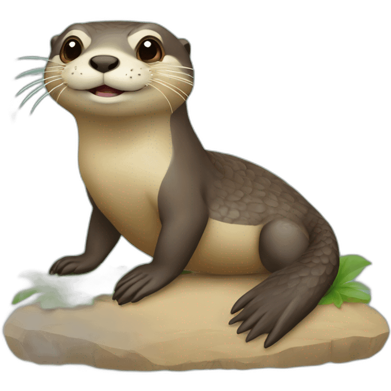 Loutre sur tortue emoji