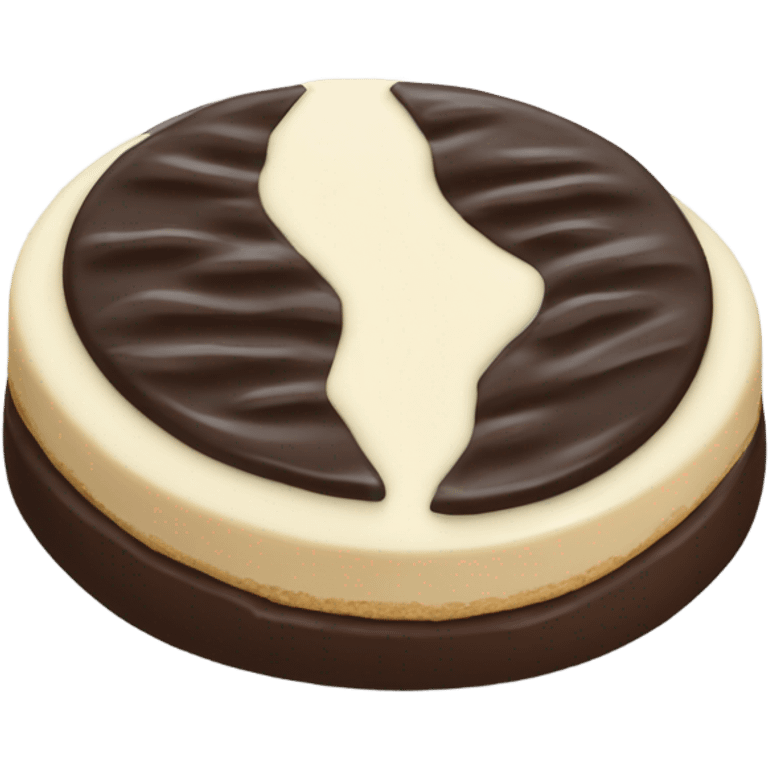 One Black and white cookie half and half equal emoji