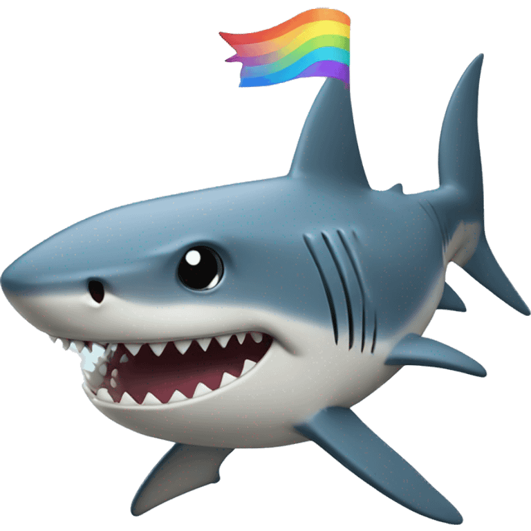 shark with a rainbow mohawk emoji