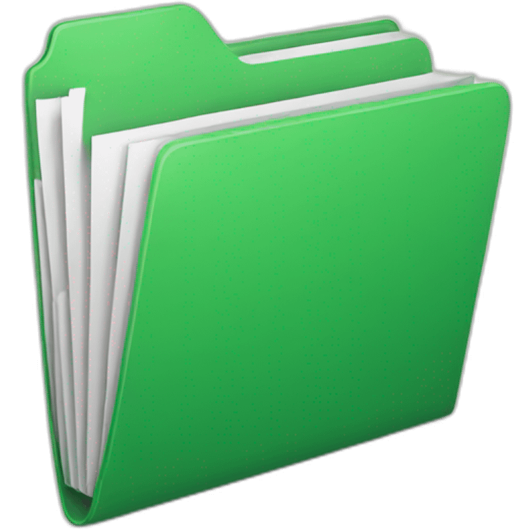 green folder with documents emoji