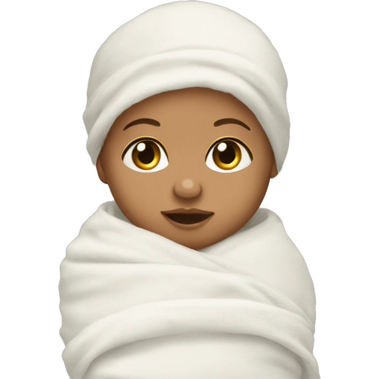 Light skin new born baby swaddle  emoji