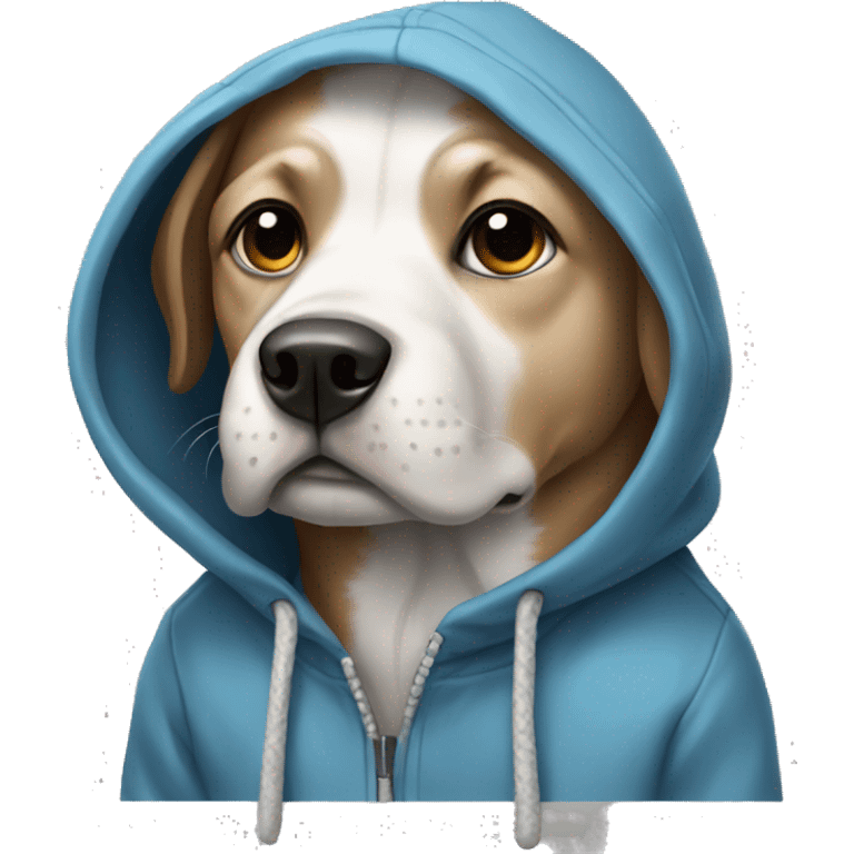 Dog wearing hoodie emoji