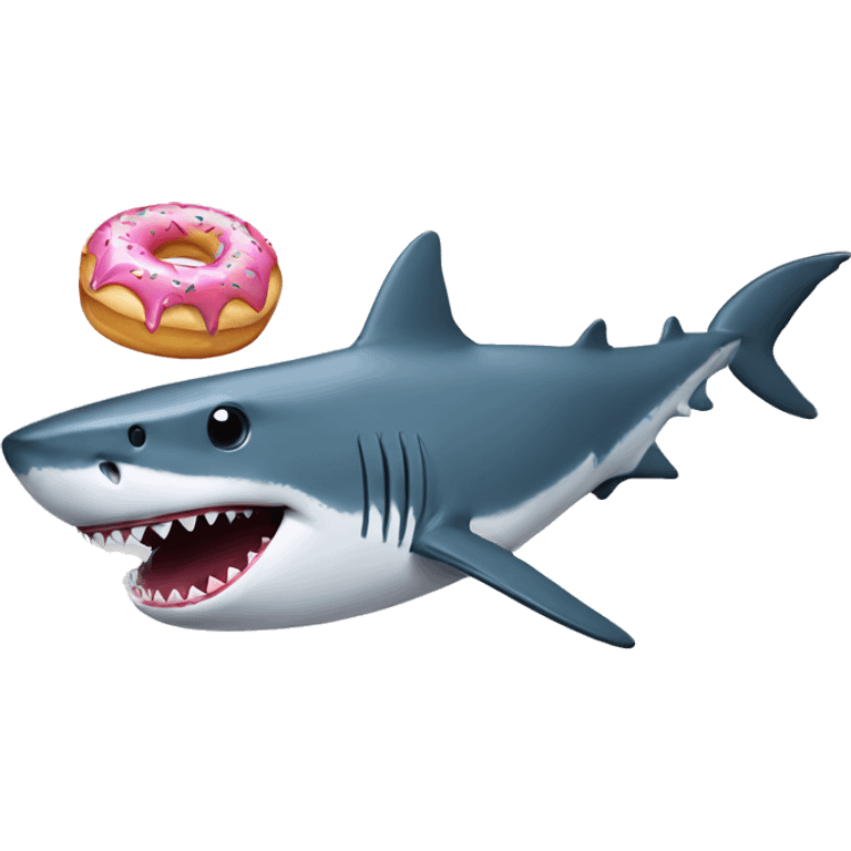 Shark with donut  emoji