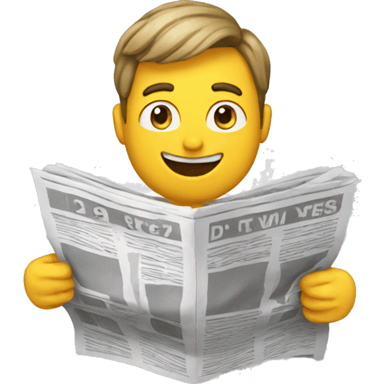 a cartoon character holding a newspaper emoji