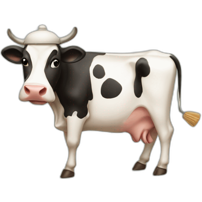 A cow cooking emoji