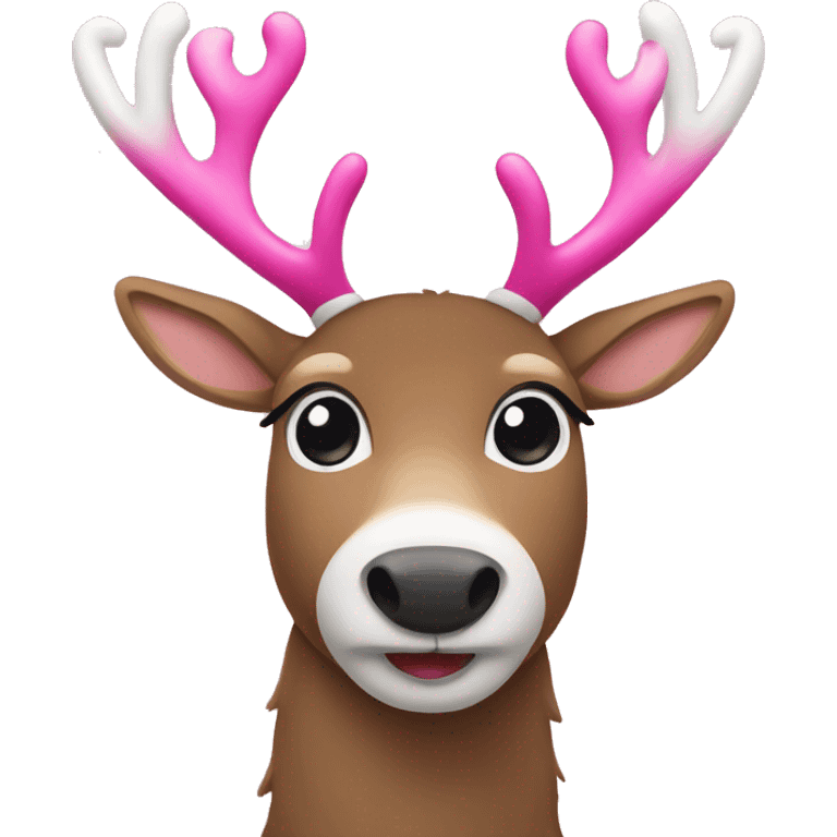 Reindeer with pink bow emoji