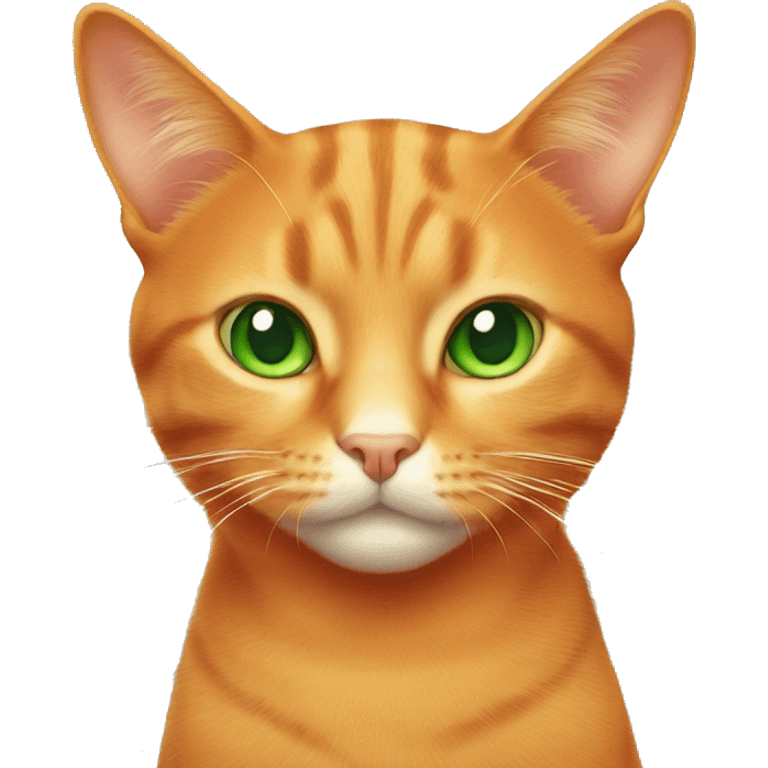 orange cat with green eyes emoji