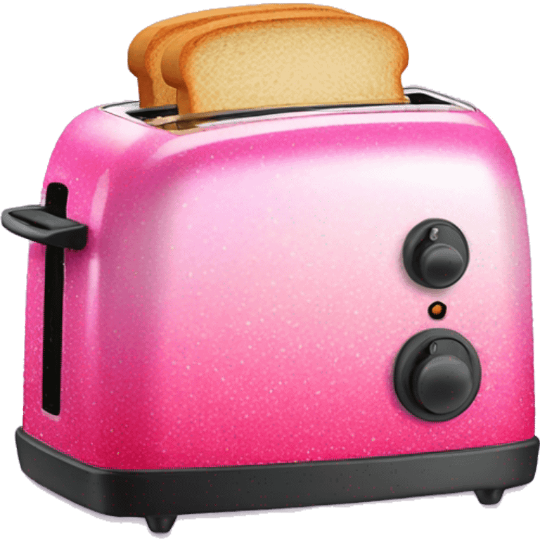 Pink ombre toaster with GLITTER and bread  emoji