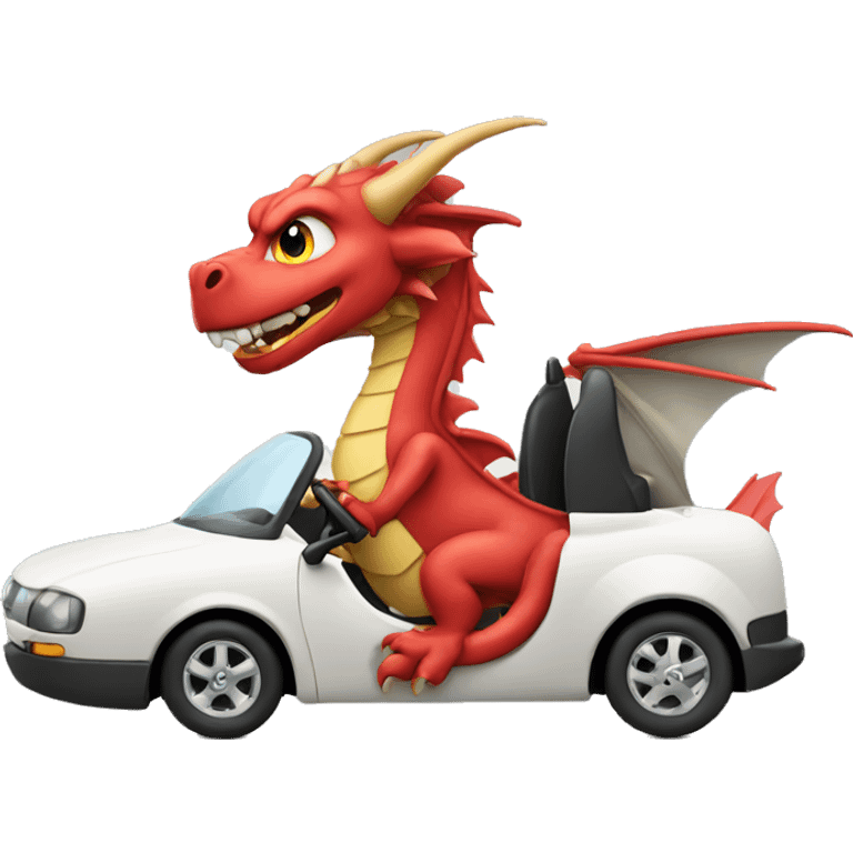 Dragon driving a car emoji