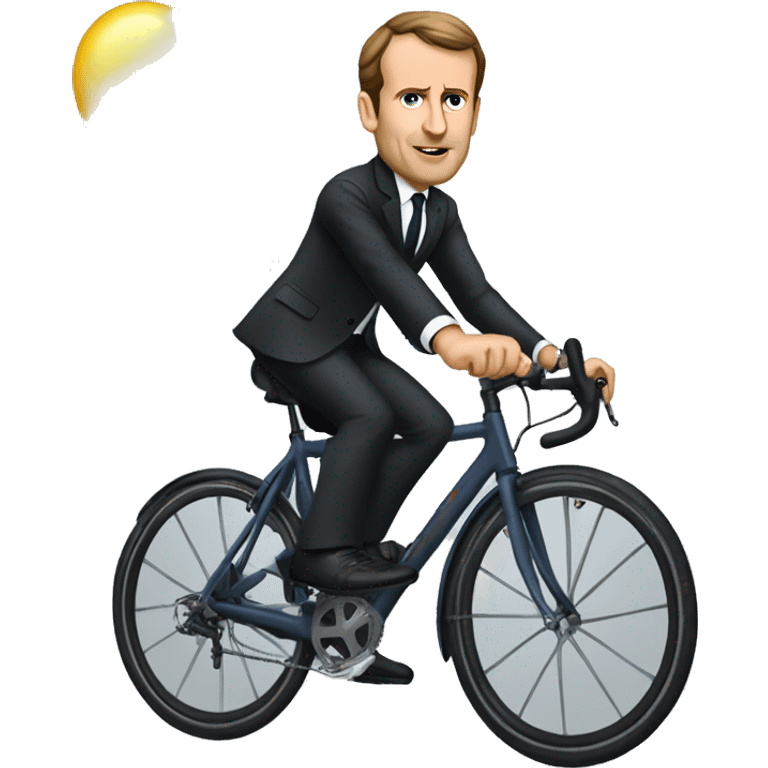 Macron sur un velo emoji