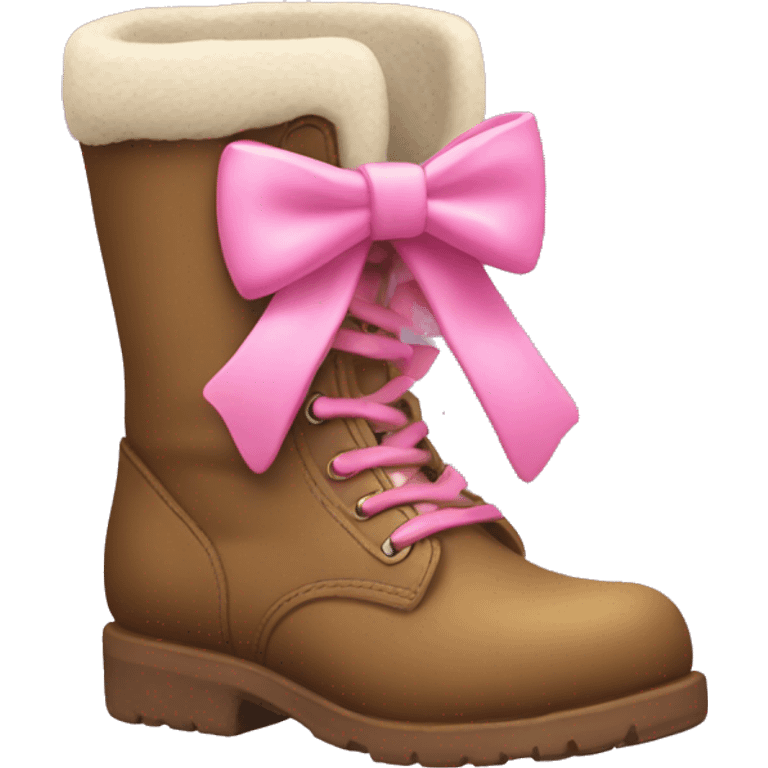 Ugh boots with pink bow emoji