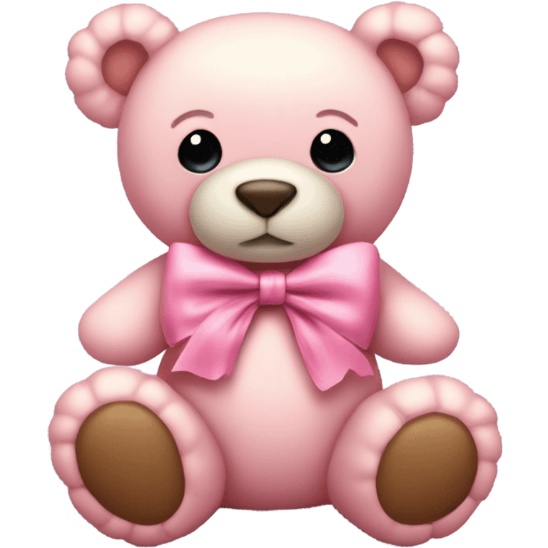 A pink bow and a teddy bear  emoji