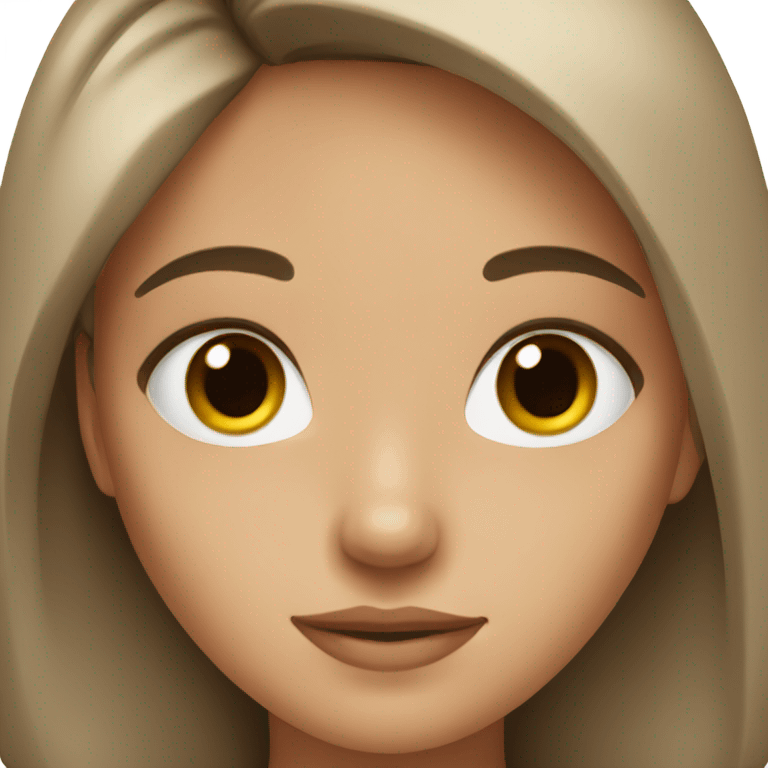 Girl with brown eyes and hair  emoji