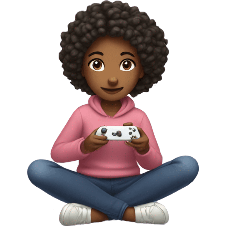 Girl playing switch games cozy  emoji