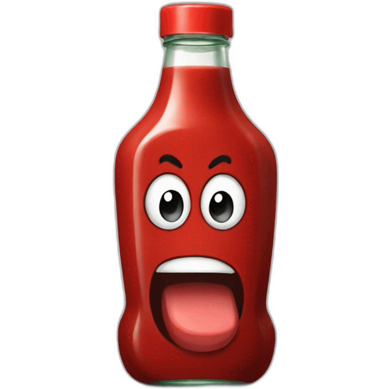 Angry bottle of ketchup emoji