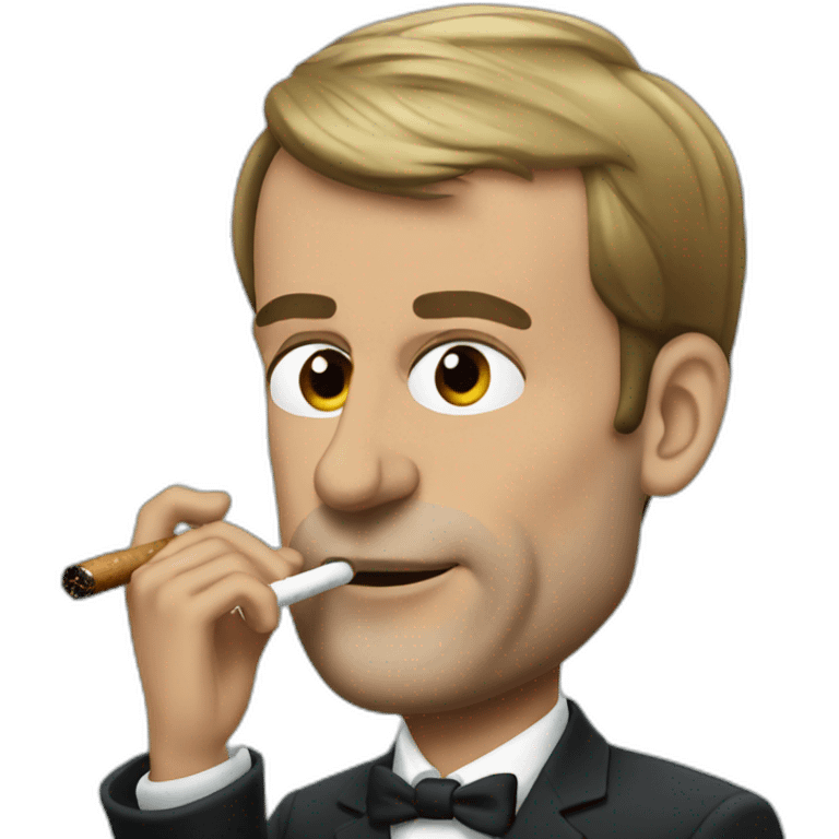 Emmanuel Macron smoking emoji